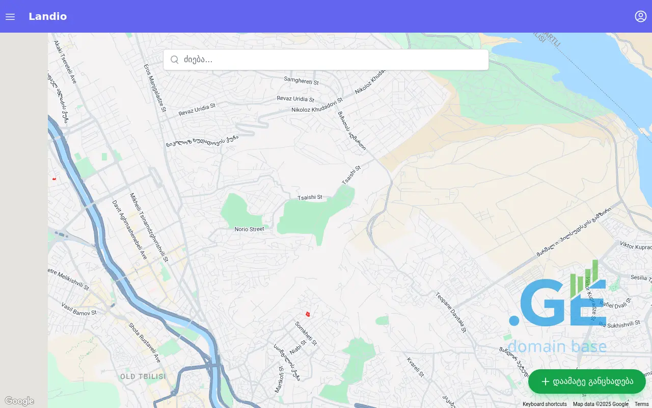 Screenshot of the site landio.ge