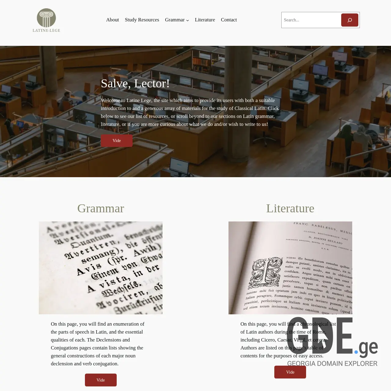 Screenshot of the site latinele.ge at 2025-12-09