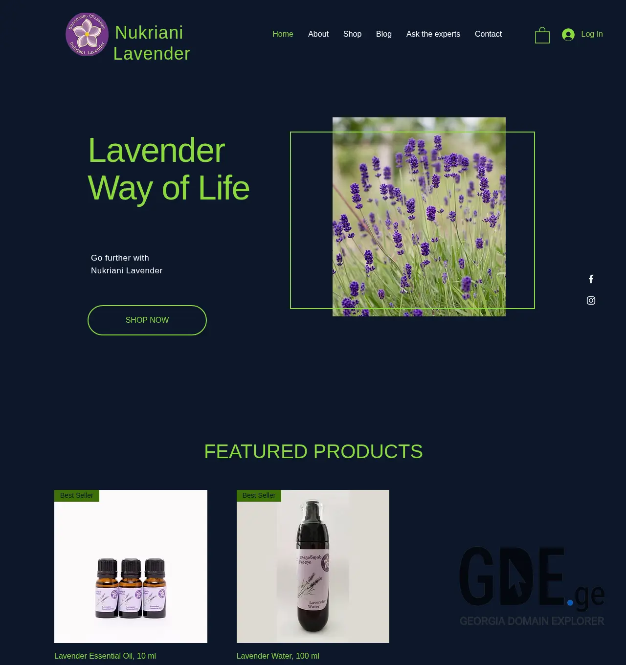 Screenshot of the site lavendershop.ge at 2025-12-02