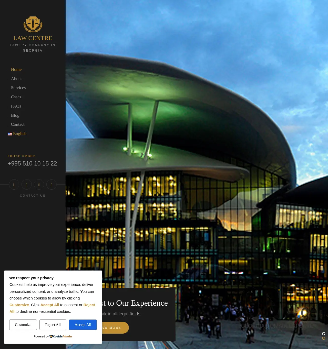 Screenshot of the site lawcentre.ge at 2025-12-03