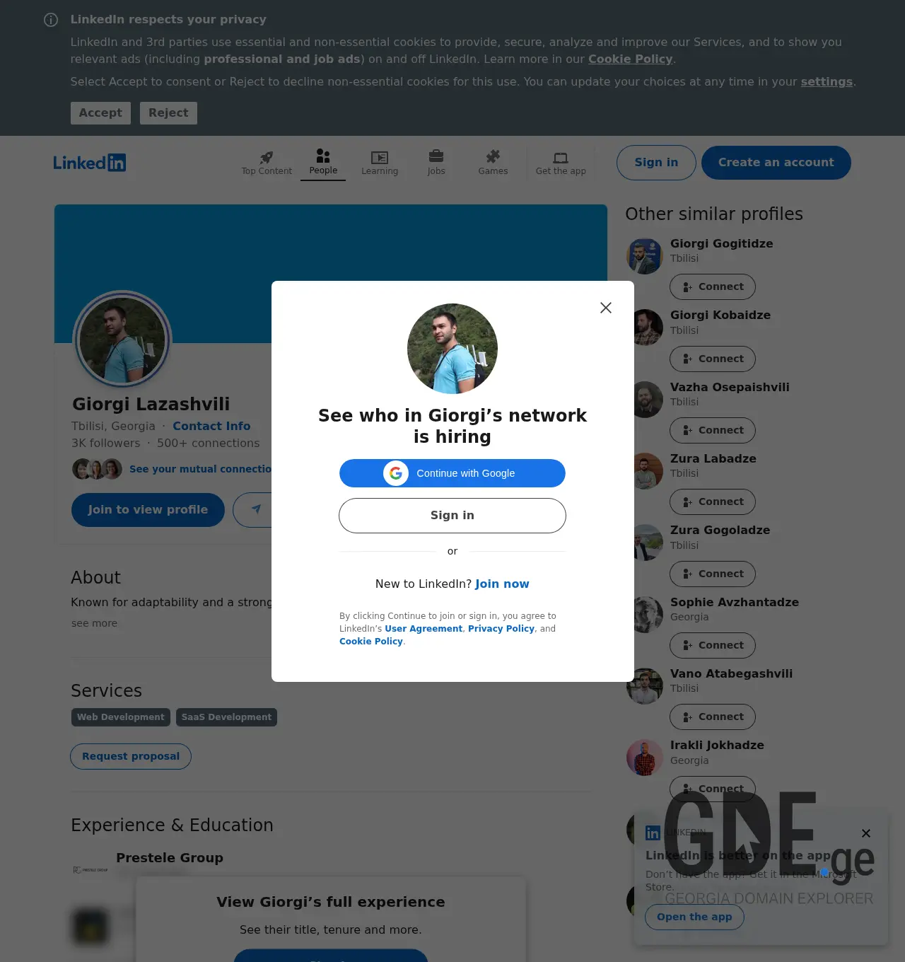 Screenshot of the site lazashvili.ge at 2025-11-30