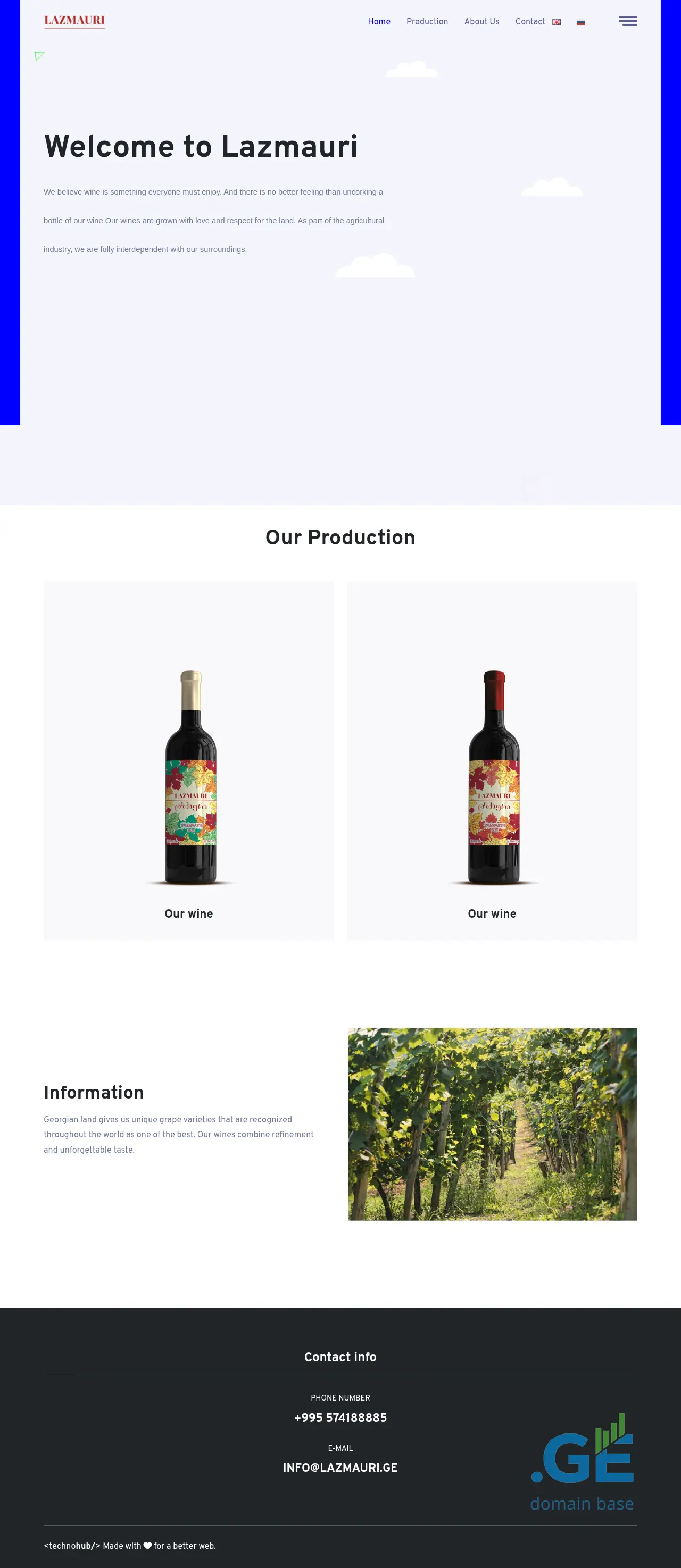 Screenshot of the site lazmauri.ge