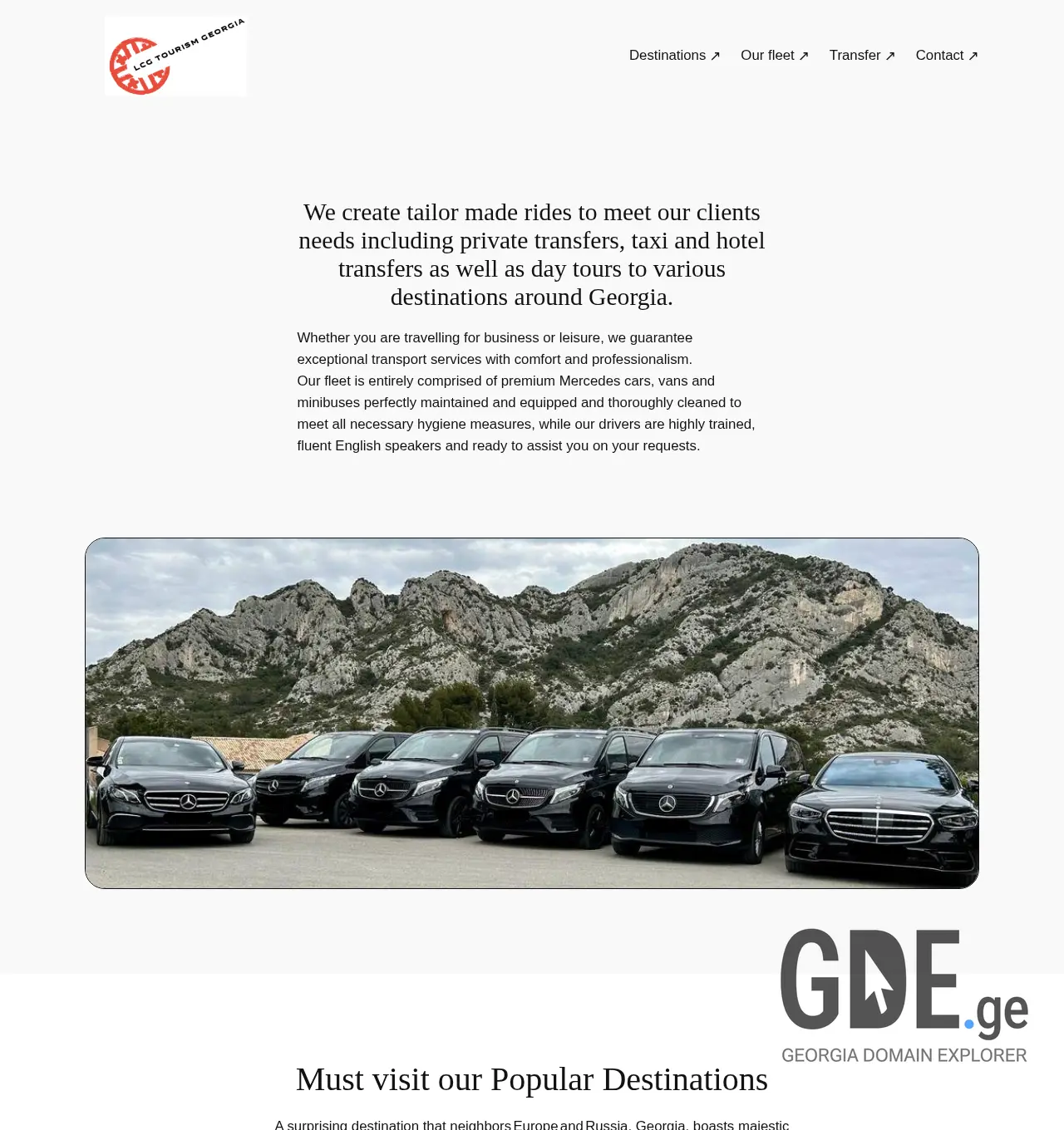 Screenshot of the site lcg-tourism.ge at 2025-12-06