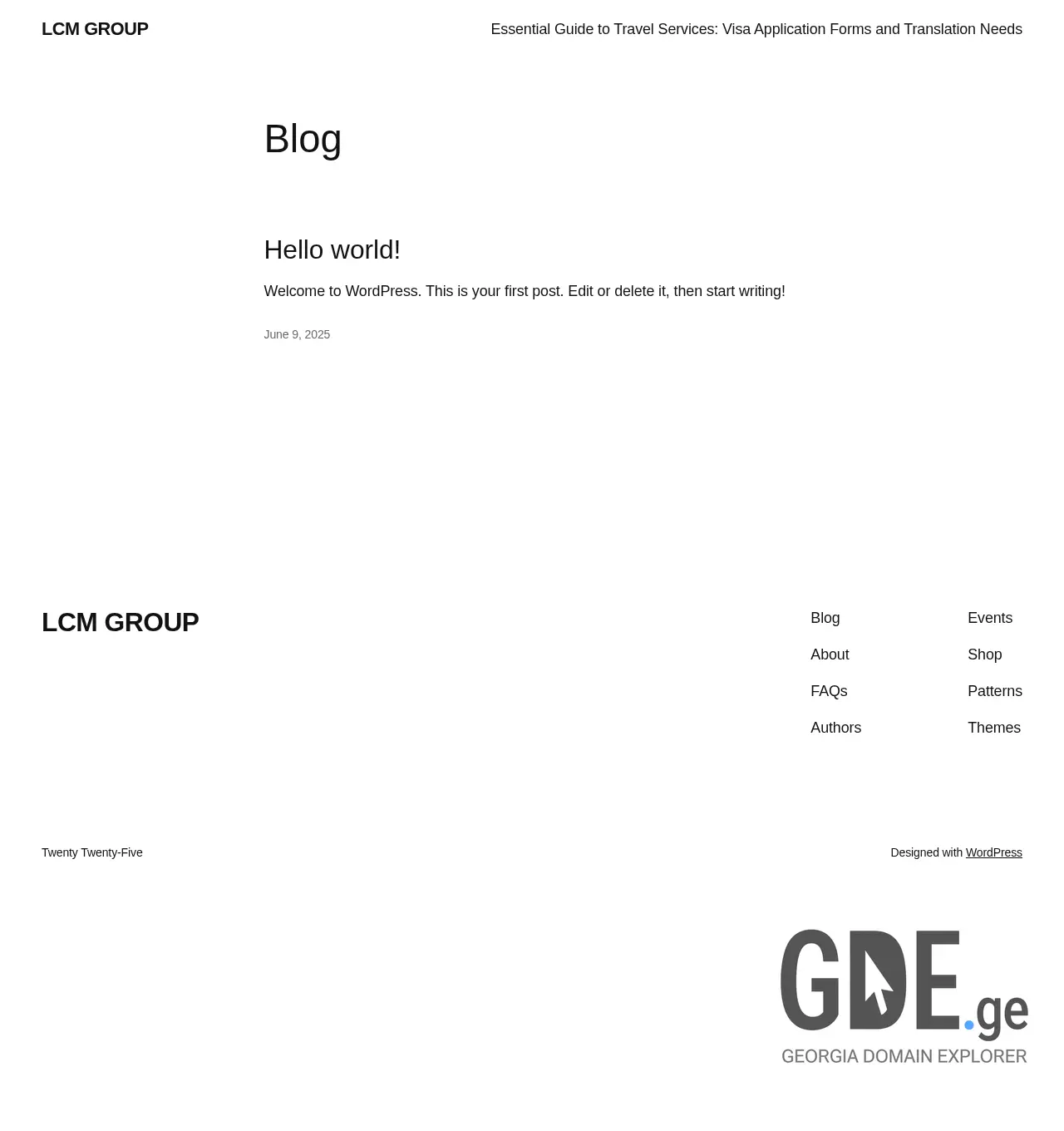 Screenshot of the site lcm.ge at 2025-11-29