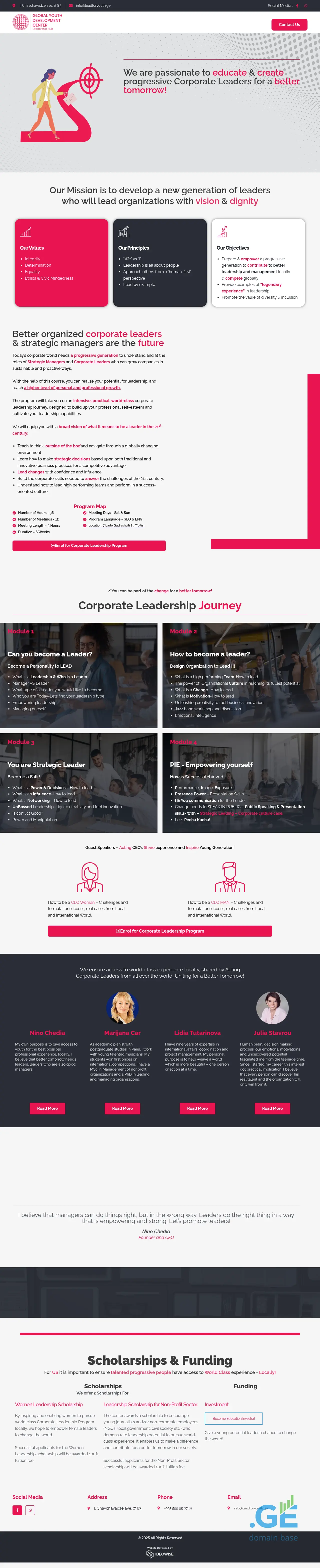 Screenshot of the site leadforyouth.ge