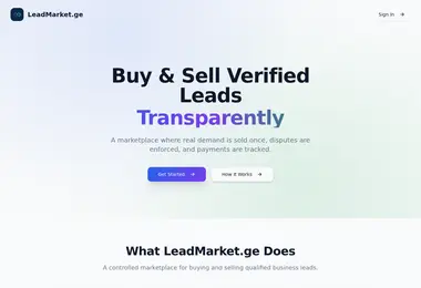 Screenshot of leadmarket.ge