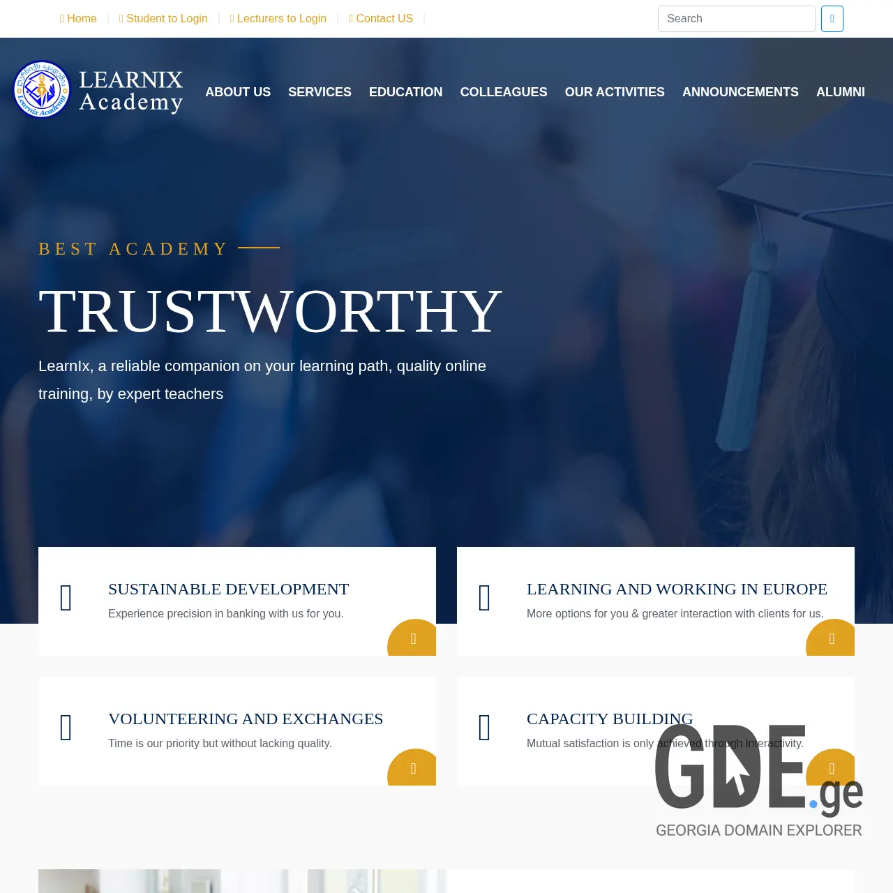 Screenshot of the site learnix.ge at 2025-12-09
