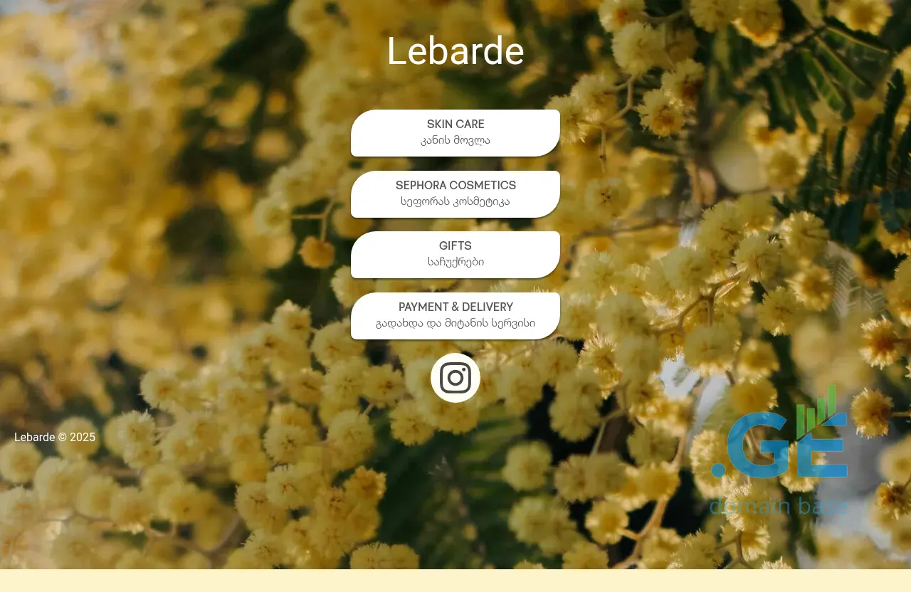 Screenshot of the site lebardebeauty.ge