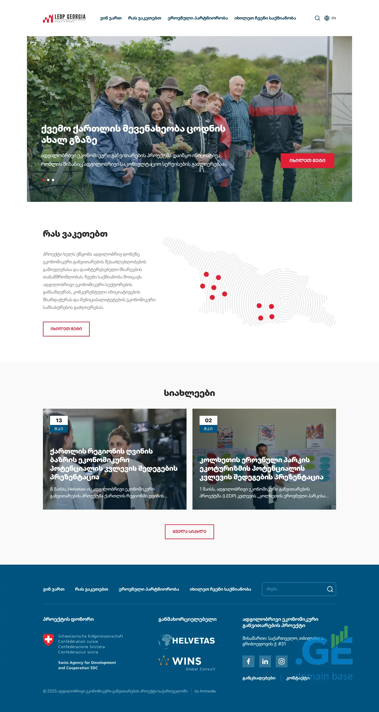 Screenshot of the site ledp.ge