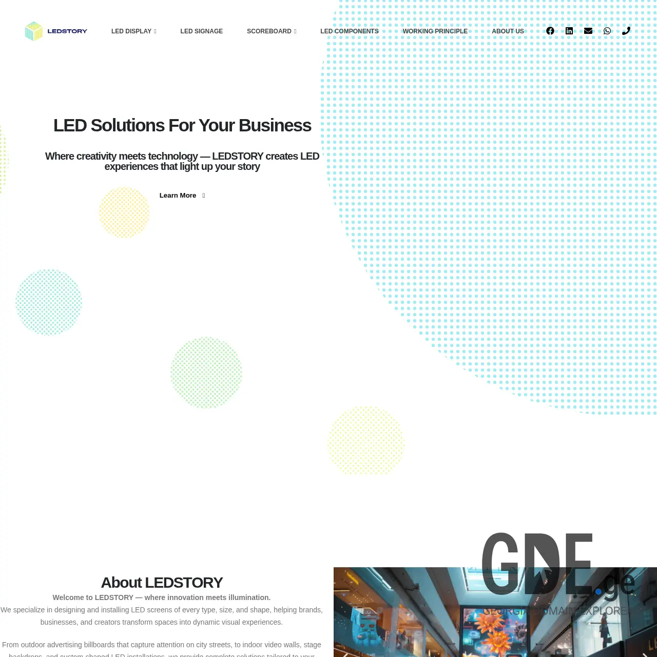 Screenshot of the site ledstory.ge at 2025-12-09