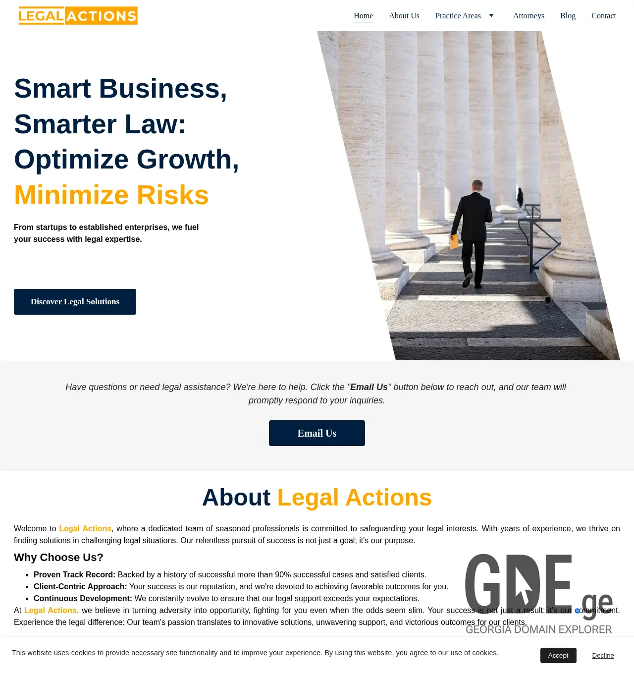 Screenshot of the site legalactions.ge at 2025-11-30