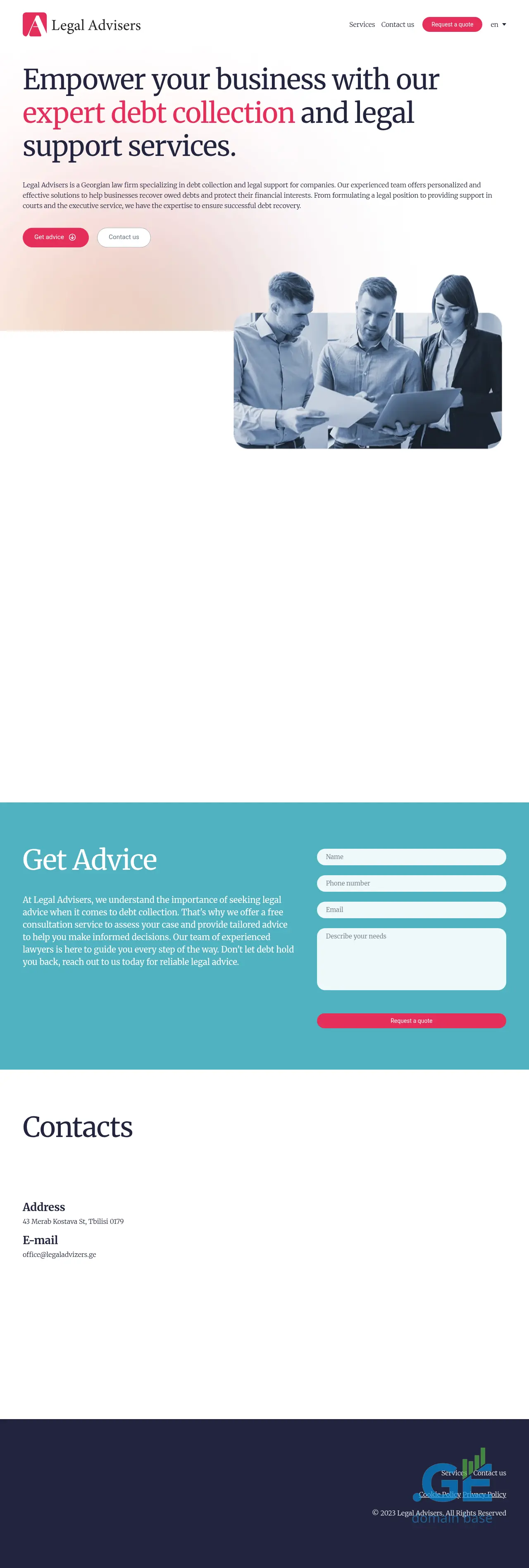 Screenshot of the site legaladvisers.ge