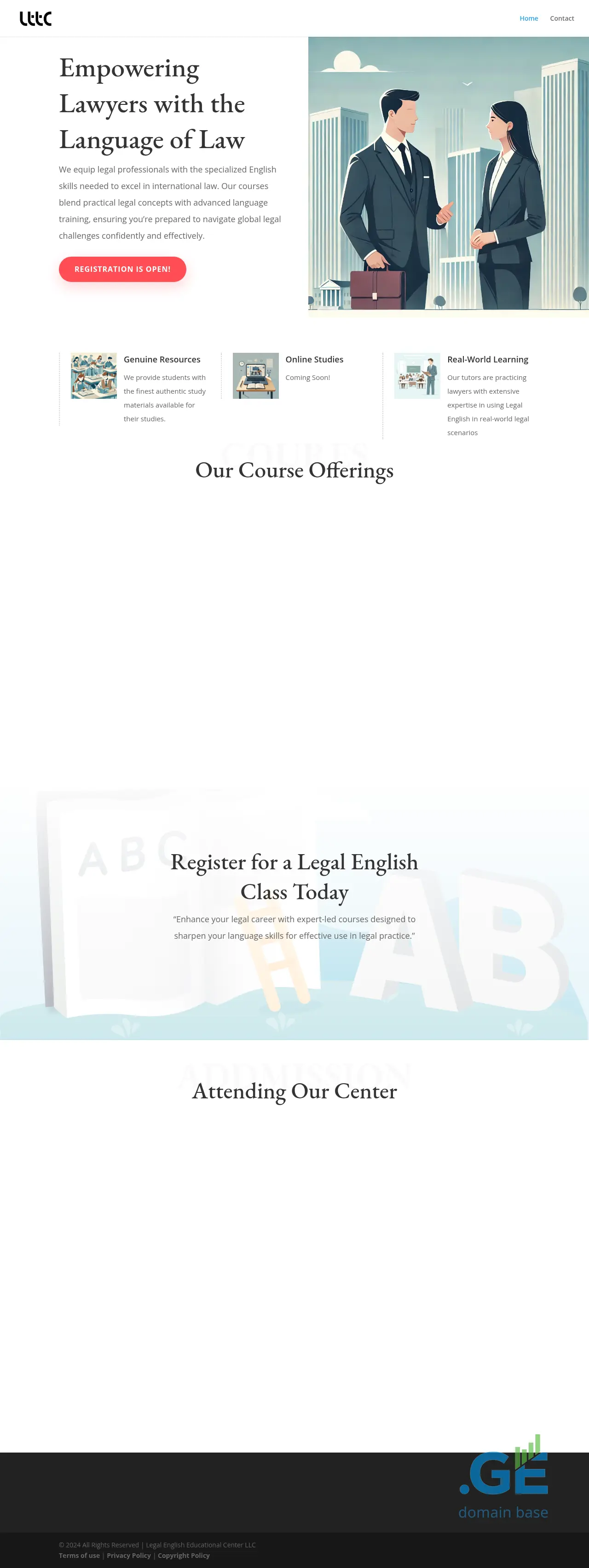 Screenshot of the site legalenglish.ge
