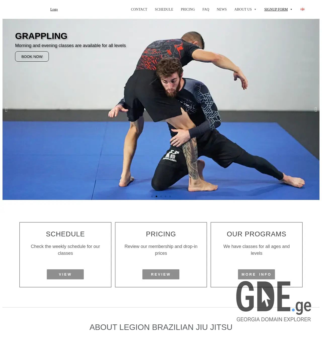 Screenshot of the site legionbjj.ge at 2025-11-30