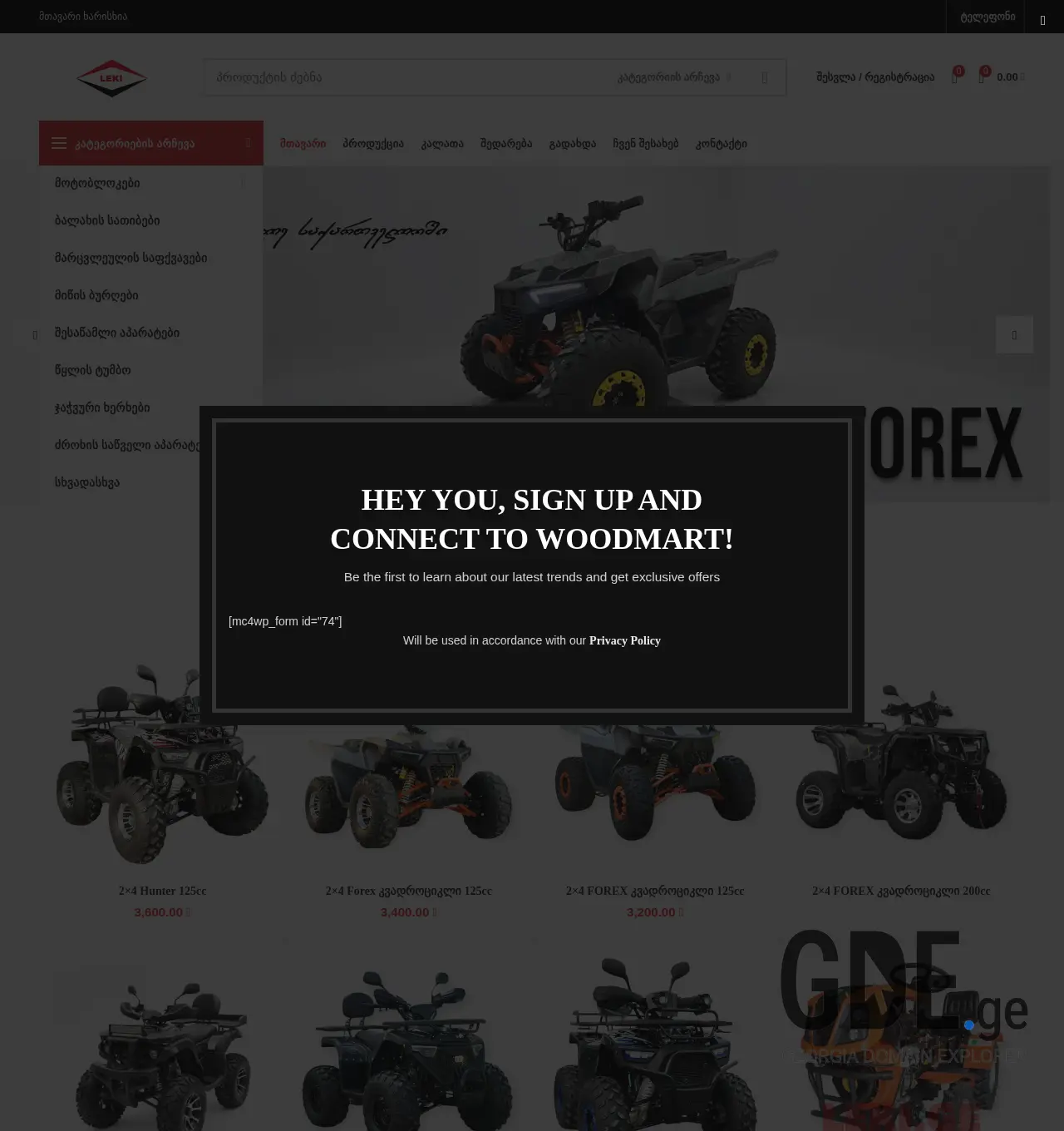 Screenshot of the site leki.ge at 2025-12-03