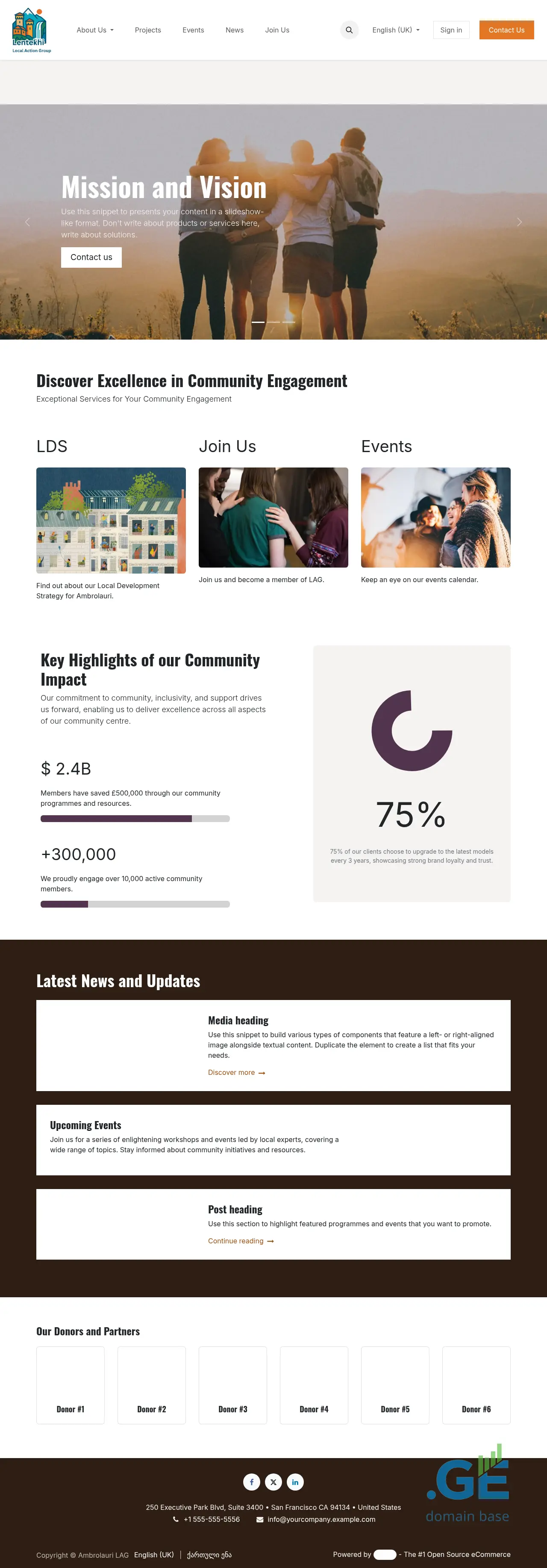Screenshot of the site lentekhilag.ge