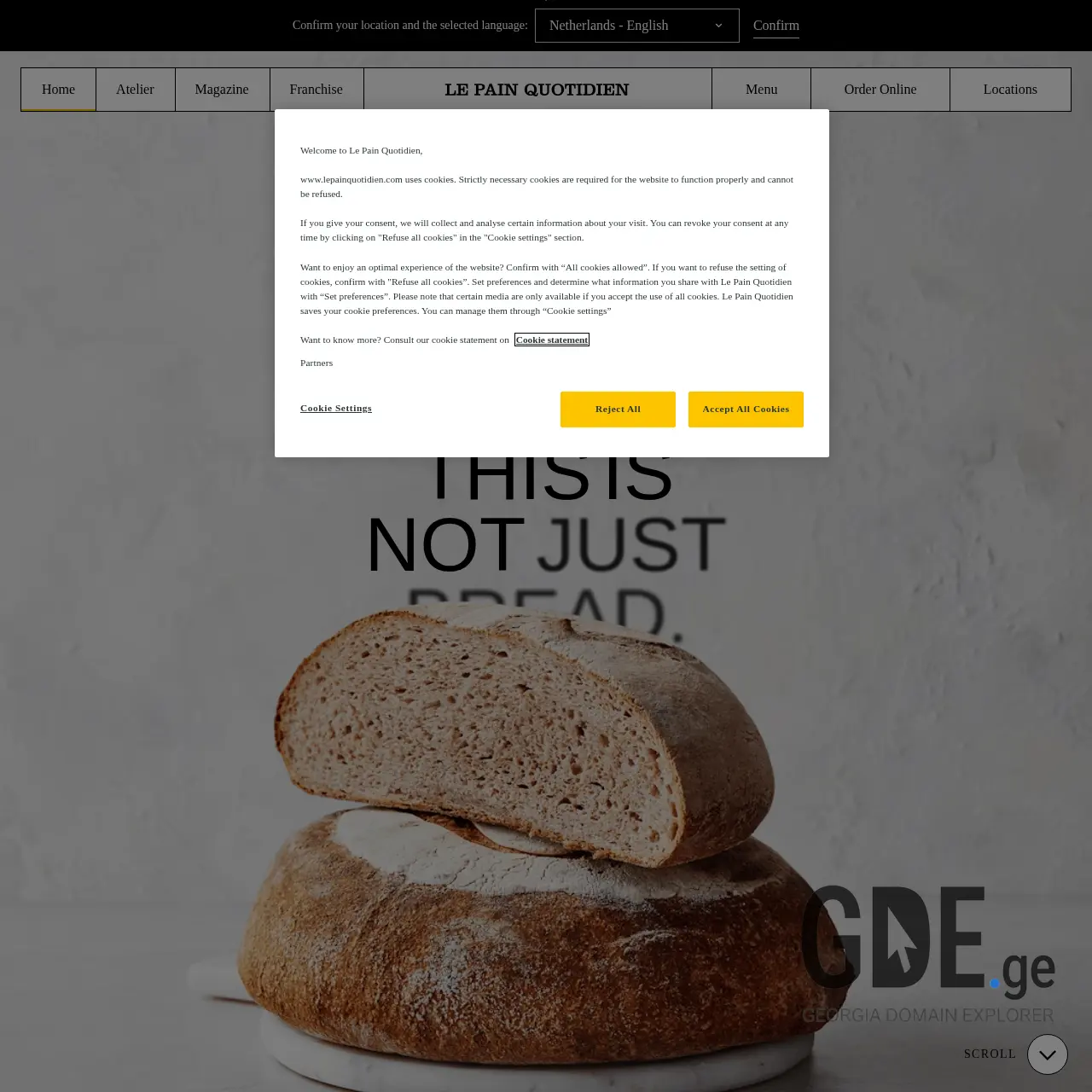 Screenshot of the site lepainquotidien.ge at 2025-12-09