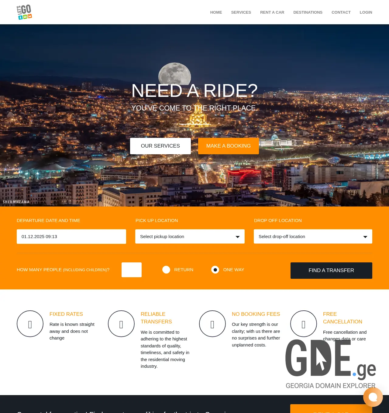 Screenshot of the site letsgo.ge at 2025-11-30