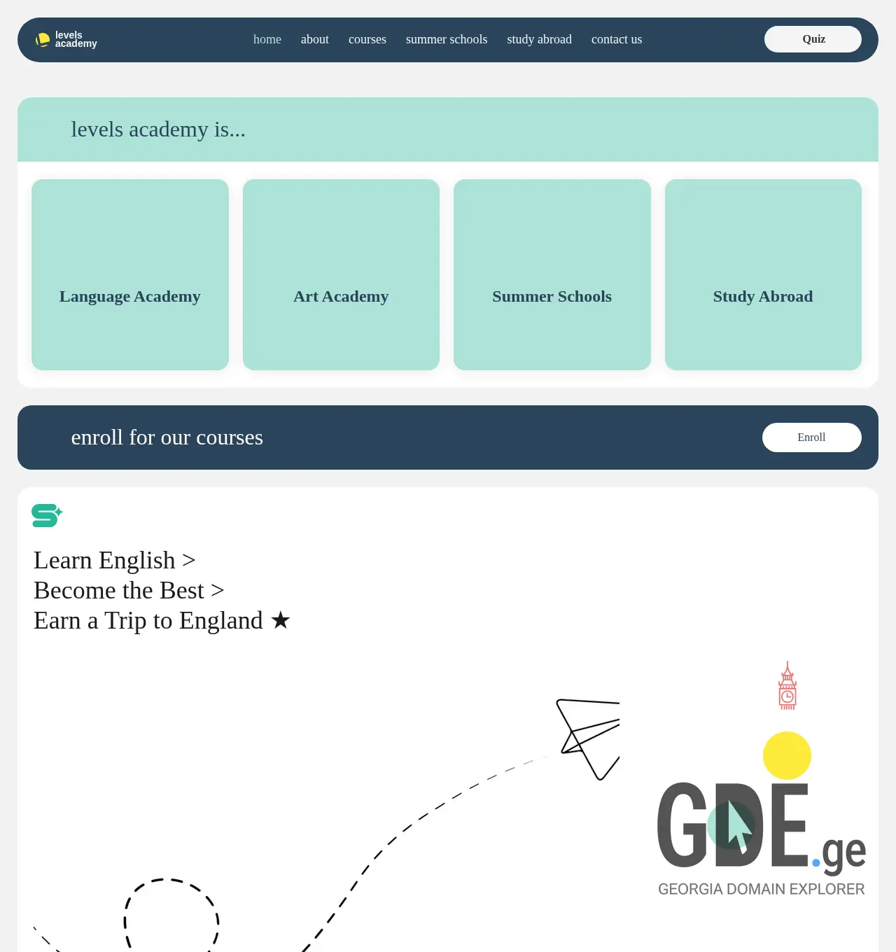 Screenshot of the site levels.ge at 2025-12-02