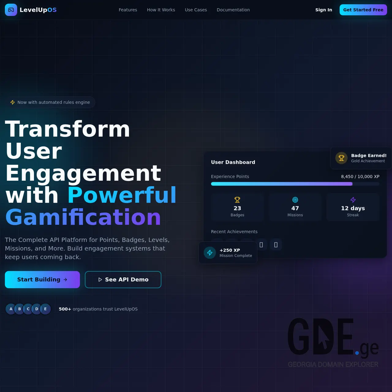 Screenshot of the site levelupos.ge at 2026-01-09