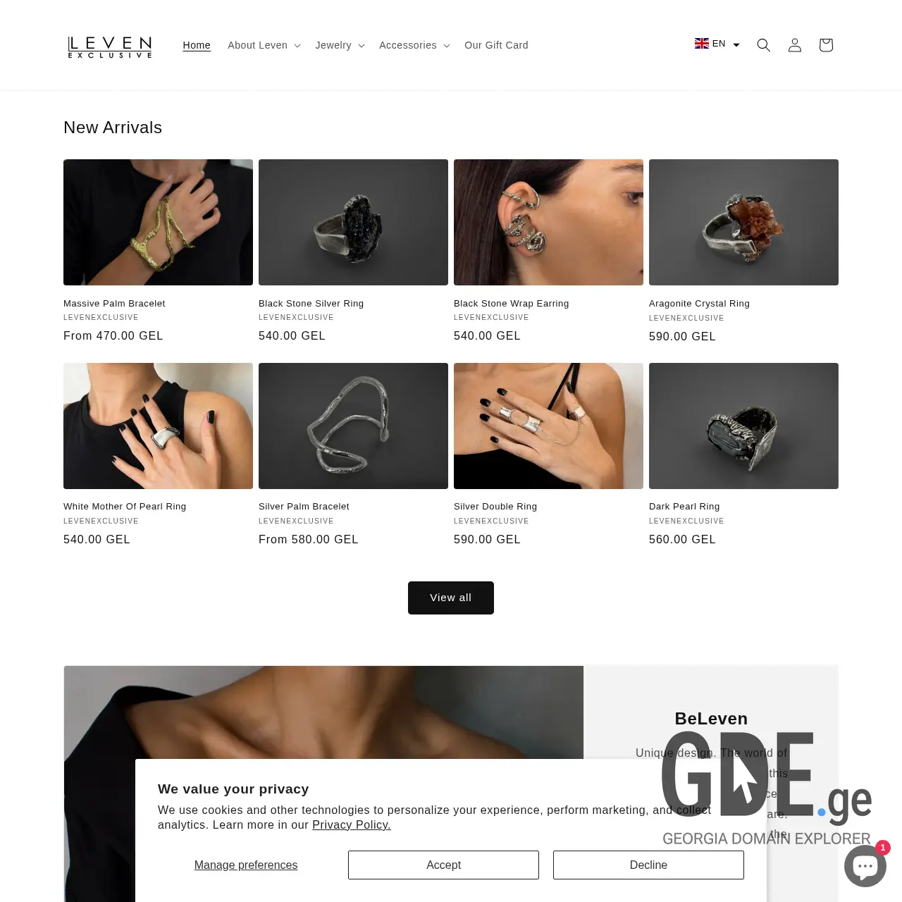 Screenshot of the site leven.ge at 2025-12-25