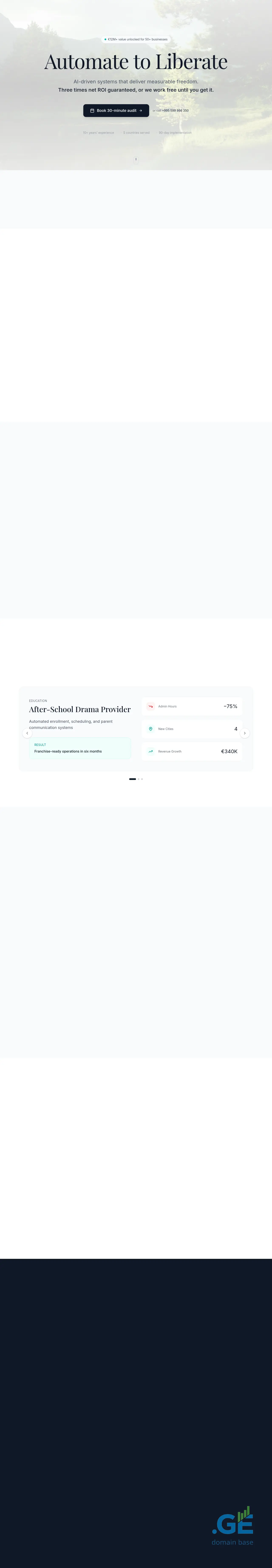 Screenshot of the site leverage.ge at 2025-10-09
