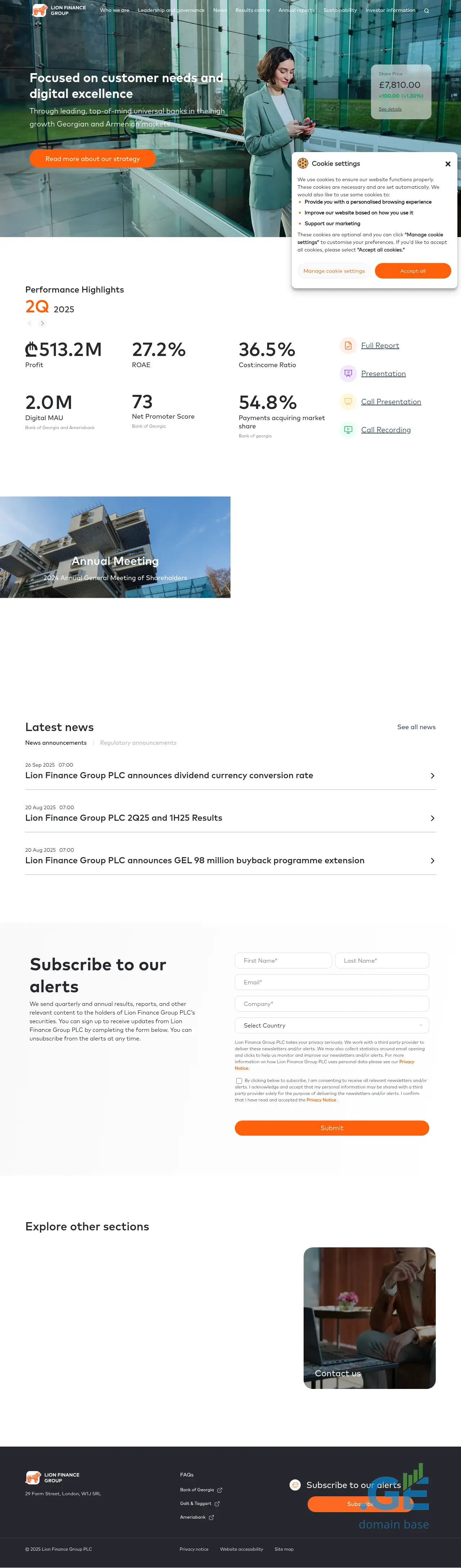 Screenshot of the site lfg.ge