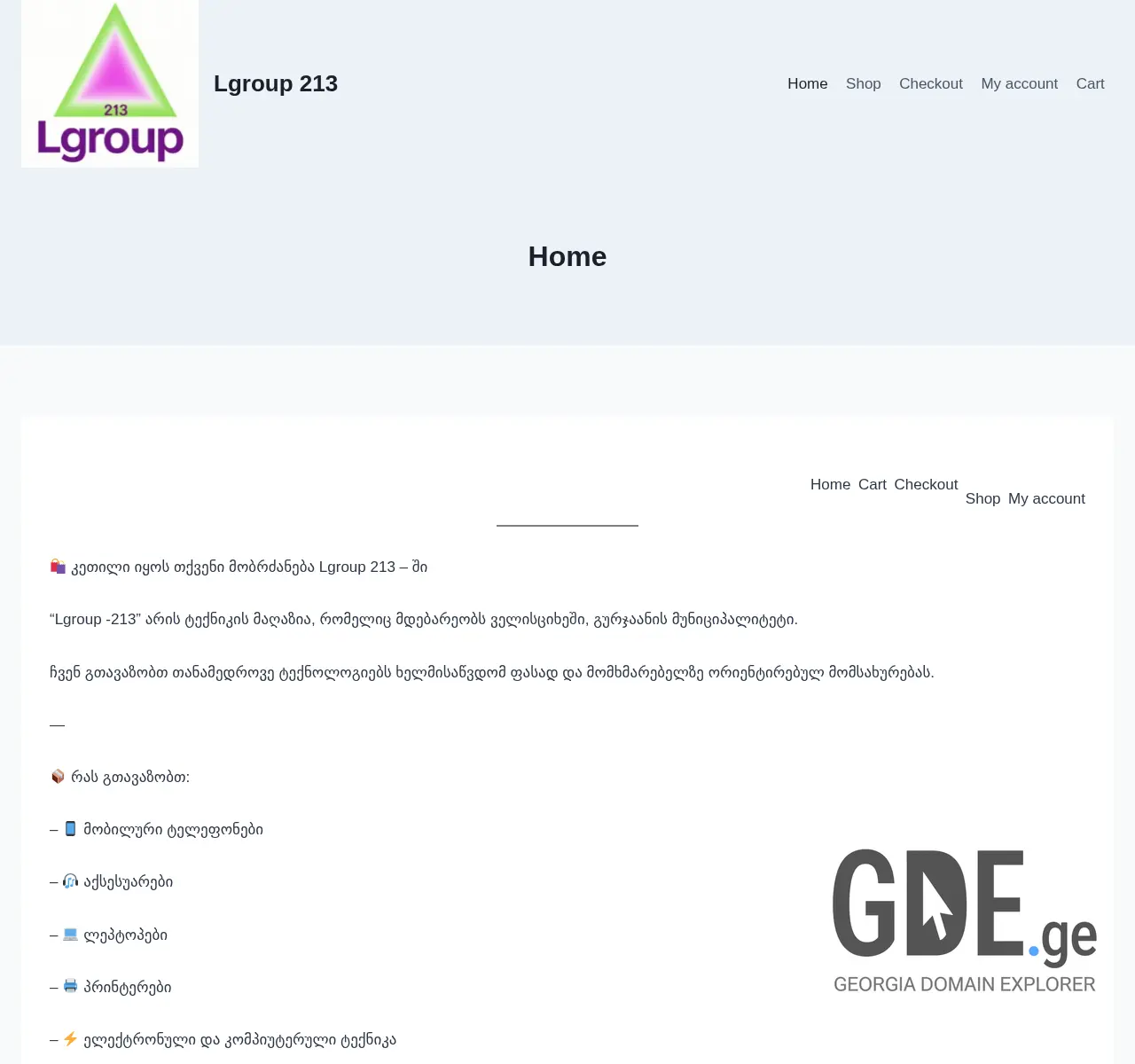 Screenshot of the site lgroup.ge at 2025-11-26