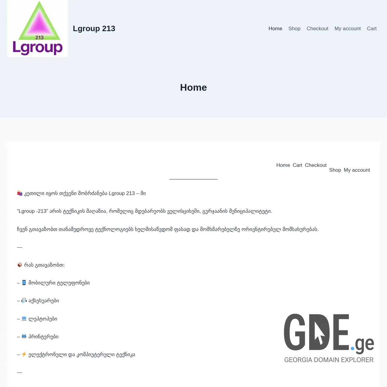 Screenshot of the site lgroup.ge at 2025-12-18