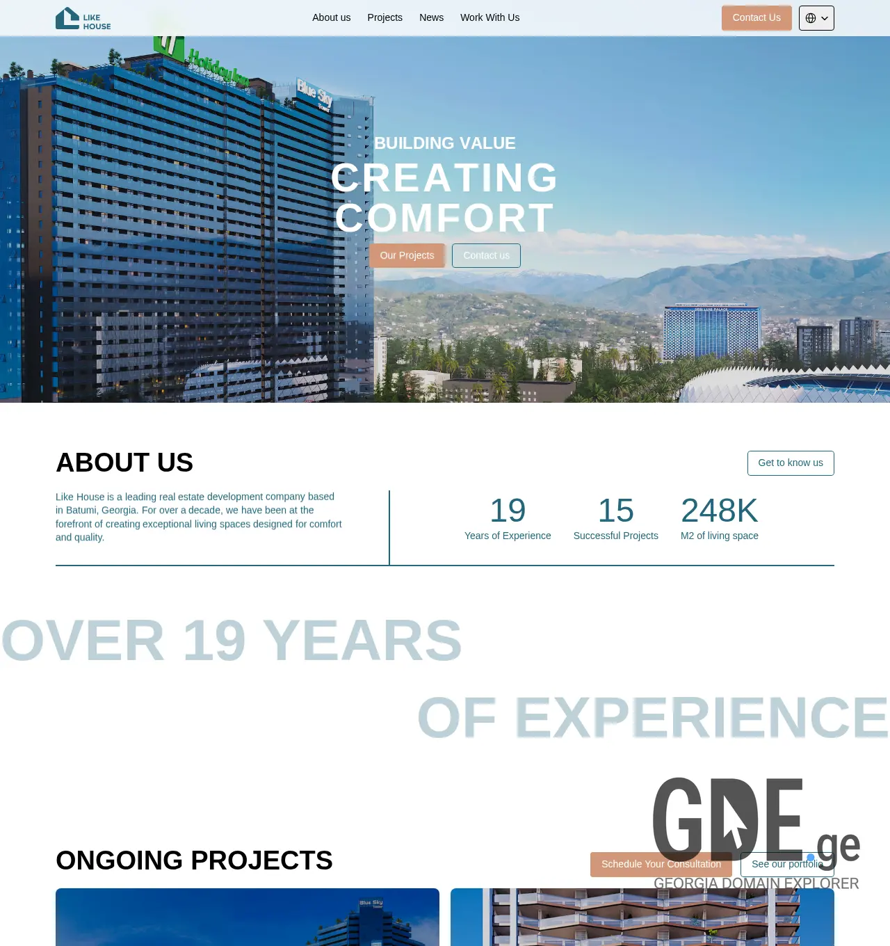 Screenshot of the site likehouse.ge at 2025-11-29