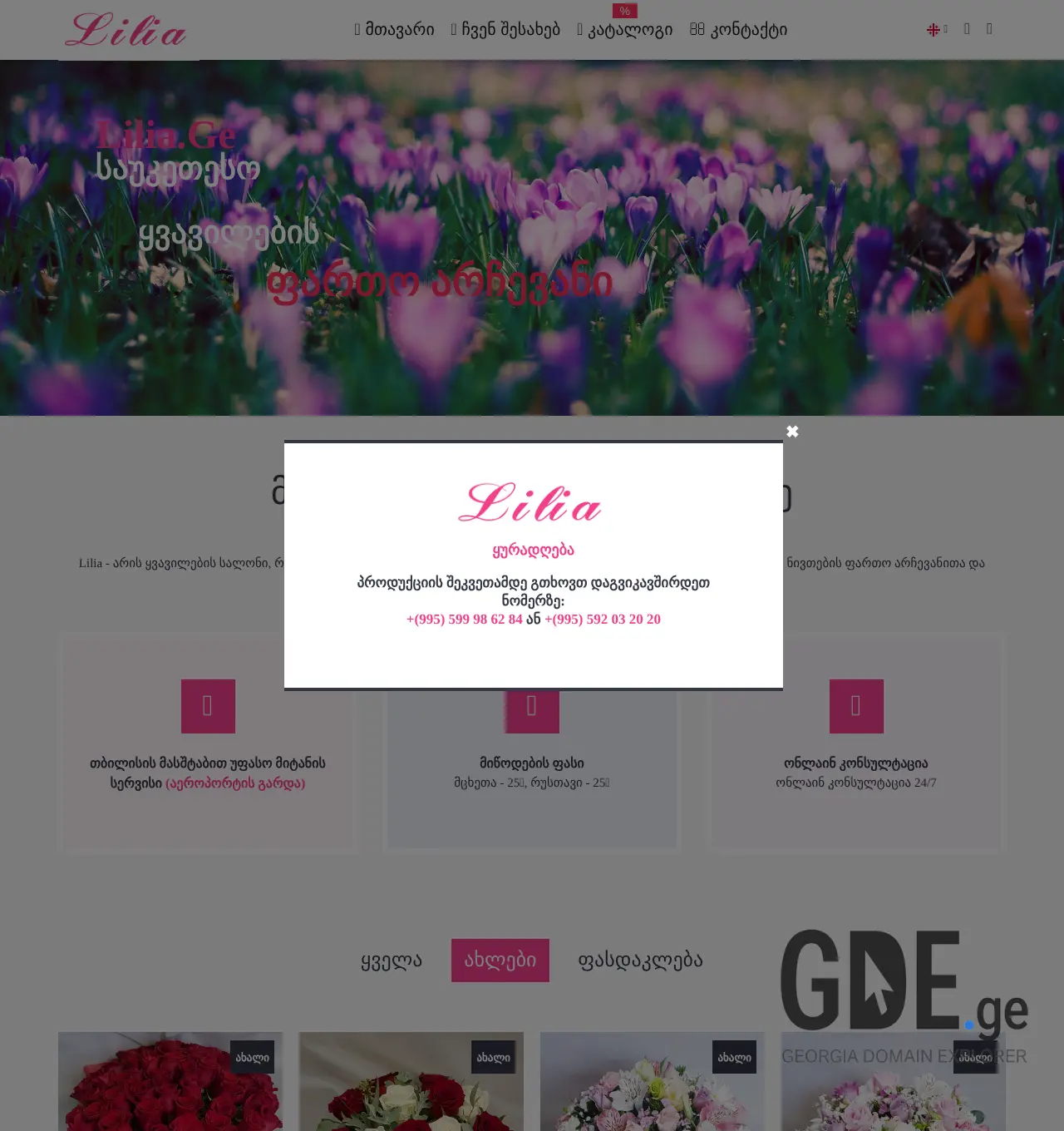 Screenshot of the site lilia.ge at 2025-12-02