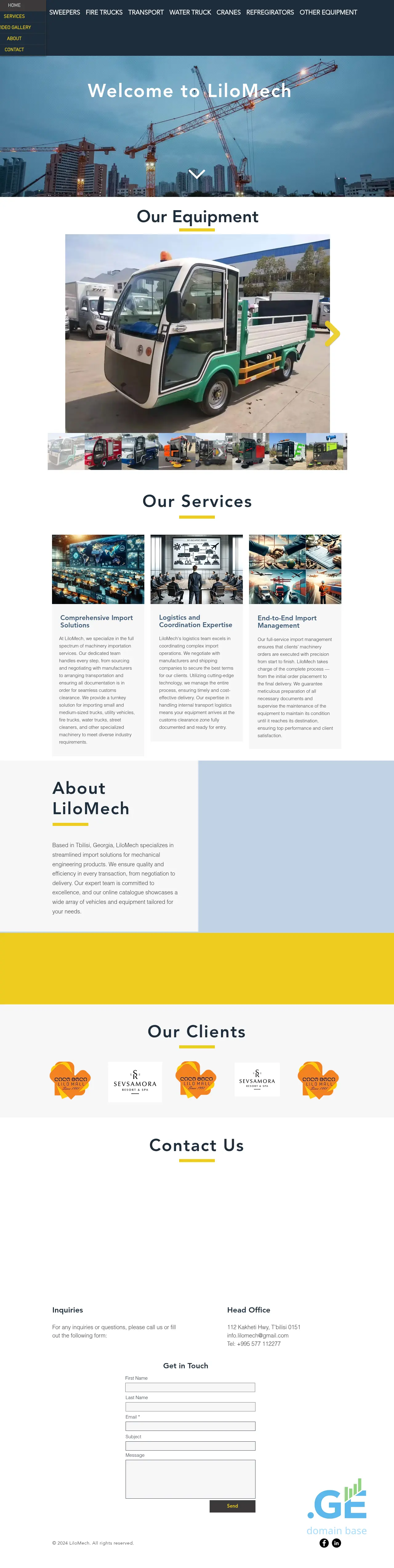 Screenshot of the site lilomech.ge