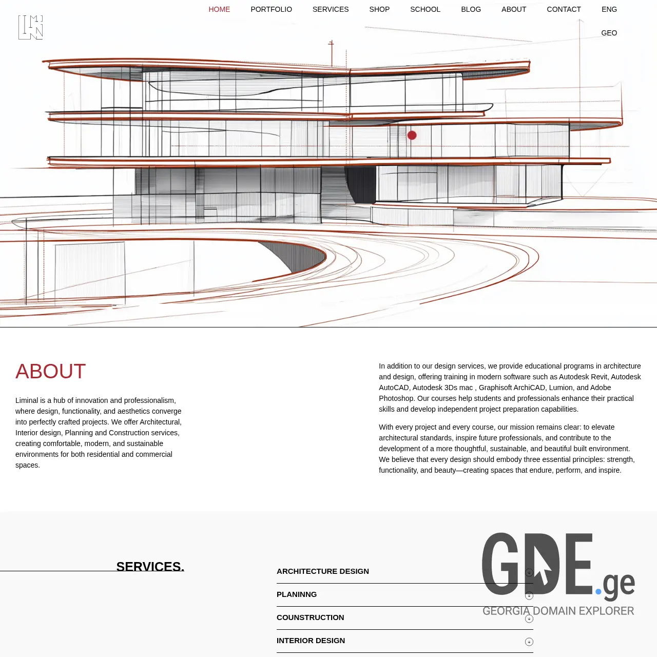 Screenshot of the site liminal.ge at 2025-12-09