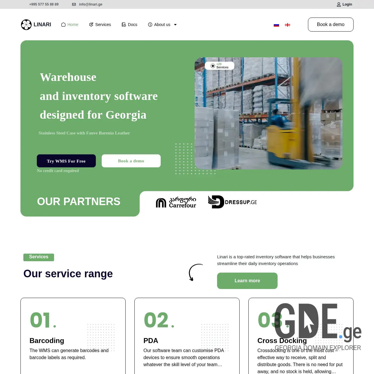 Screenshot of the site linari.ge at 2025-12-09