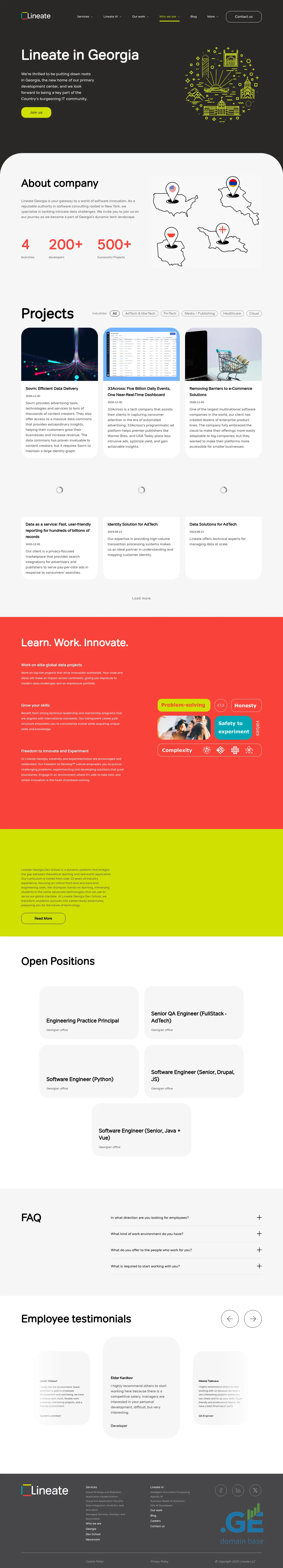 Screenshot of the site lineate.ge at 2025-09-15