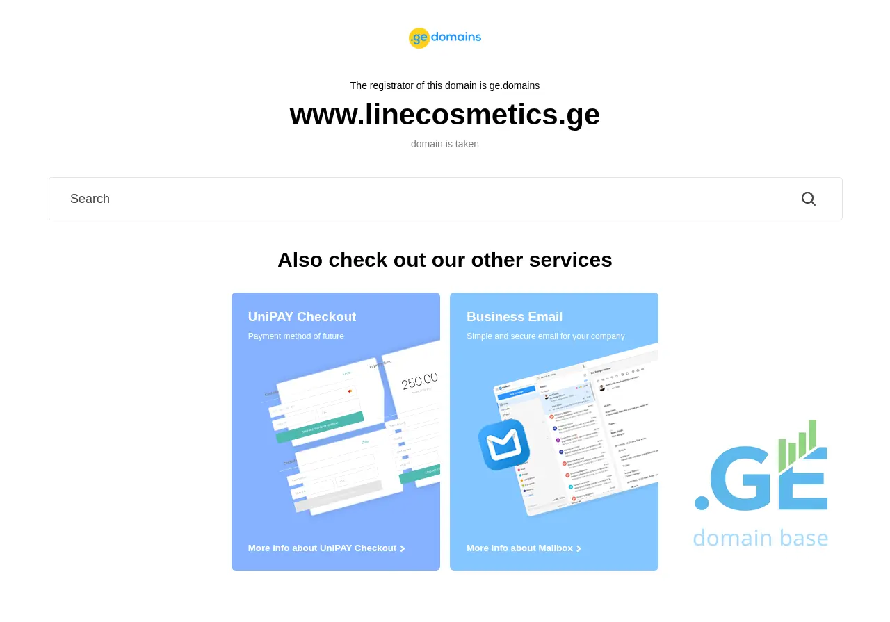 Screenshot of the site linecosmetics.ge