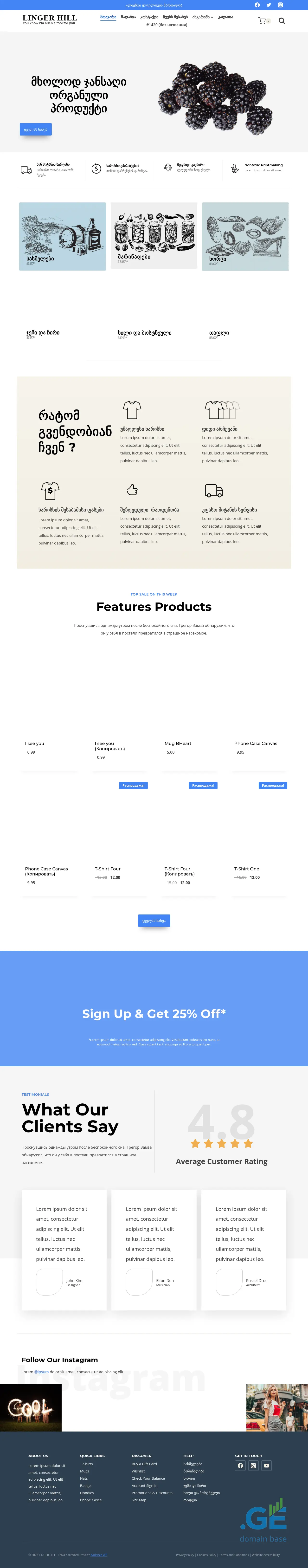 Screenshot of the site linger.ge