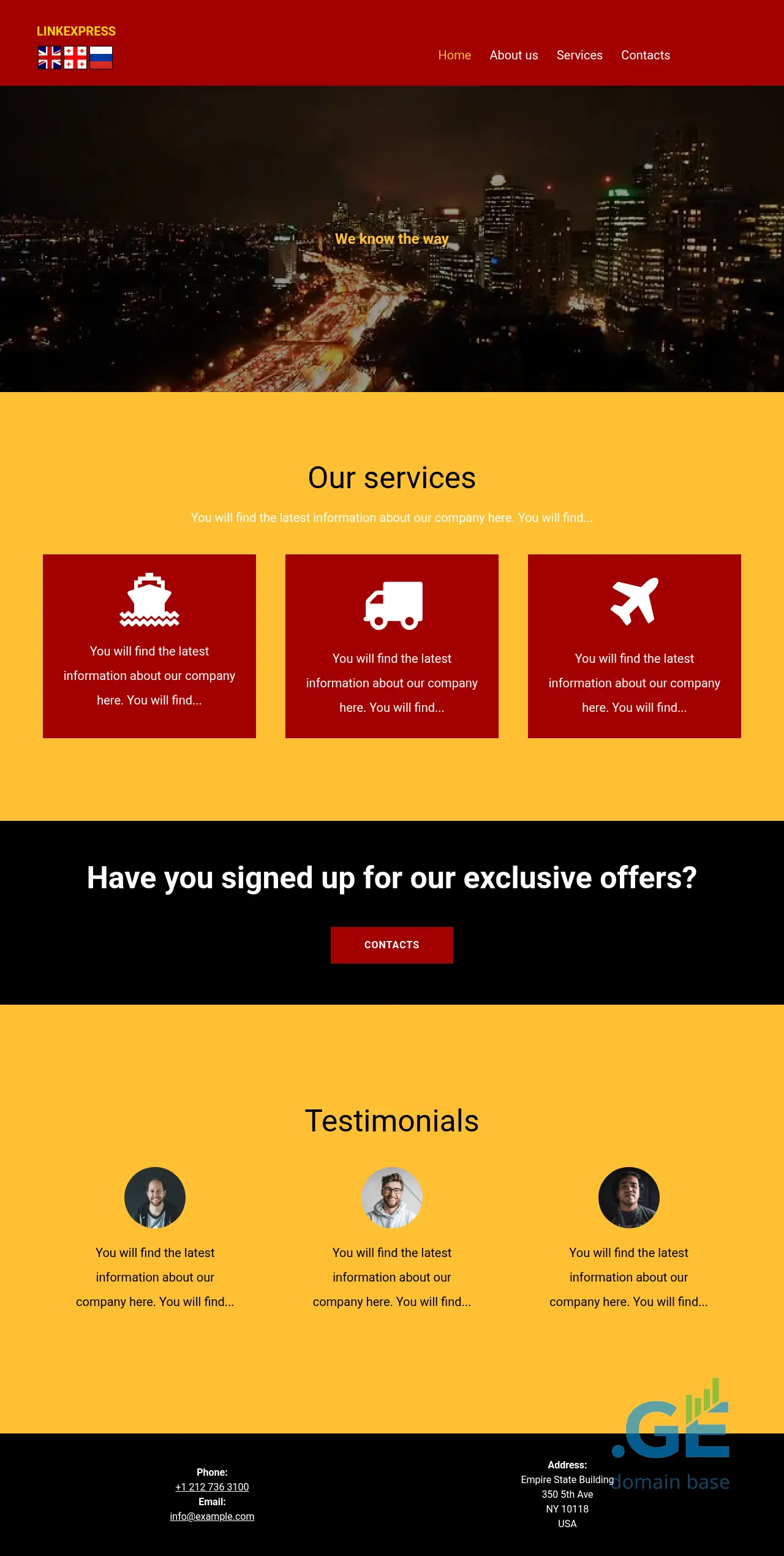 Screenshot of the site linkexpress.ge