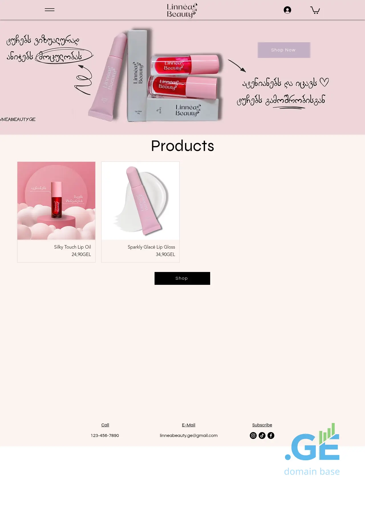 Screenshot of the site linneabeauty.ge