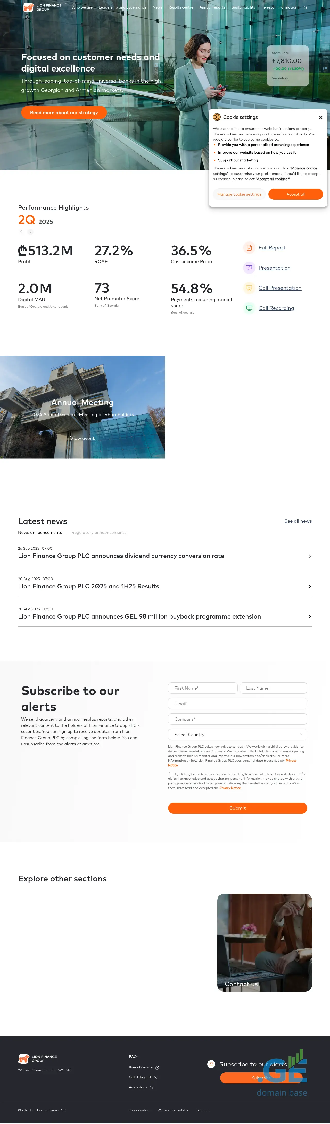 Screenshot of the site lionbank.ge