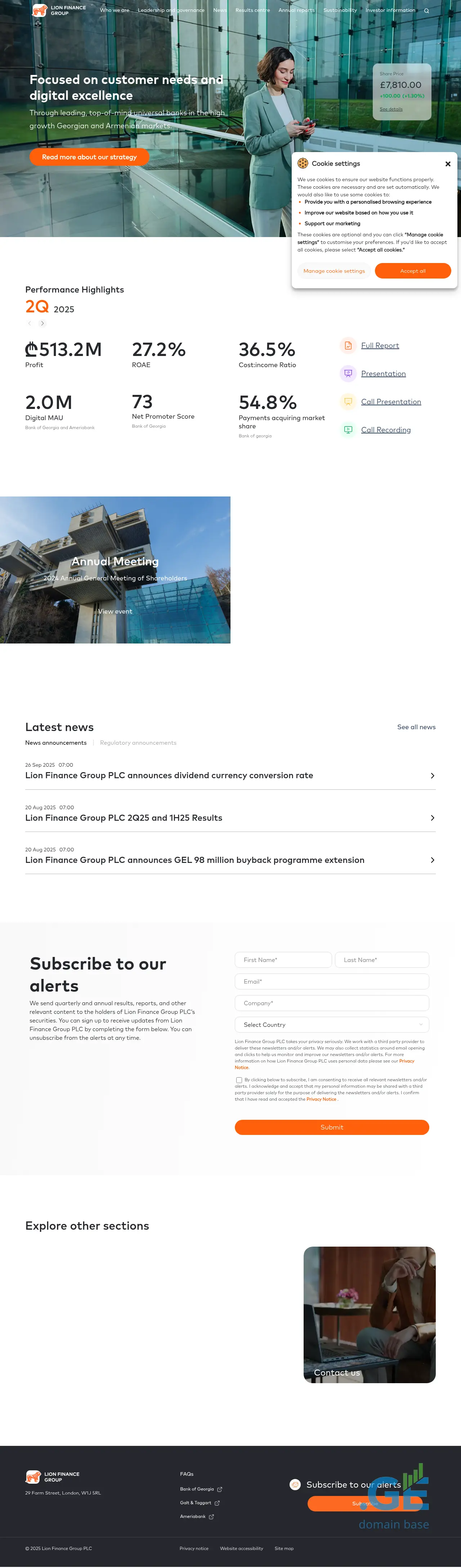 Screenshot of the site lionfin.ge