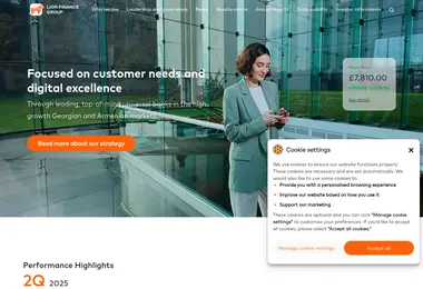 Screenshot of lionfinance-group.ge