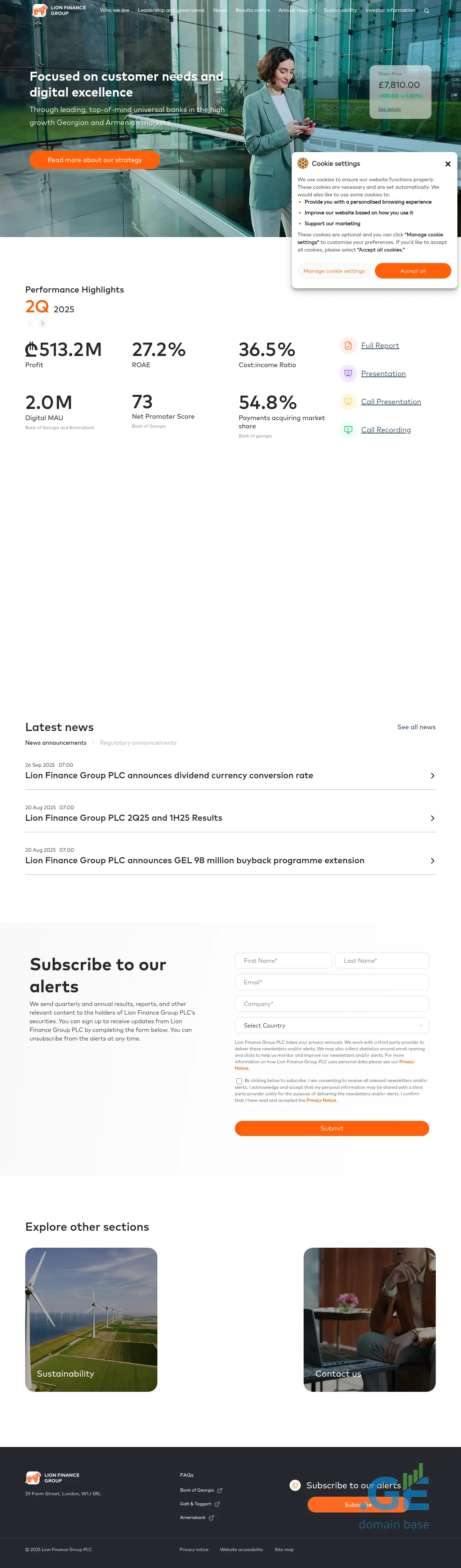 Screenshot of the site lionfinancegeorgia.ge