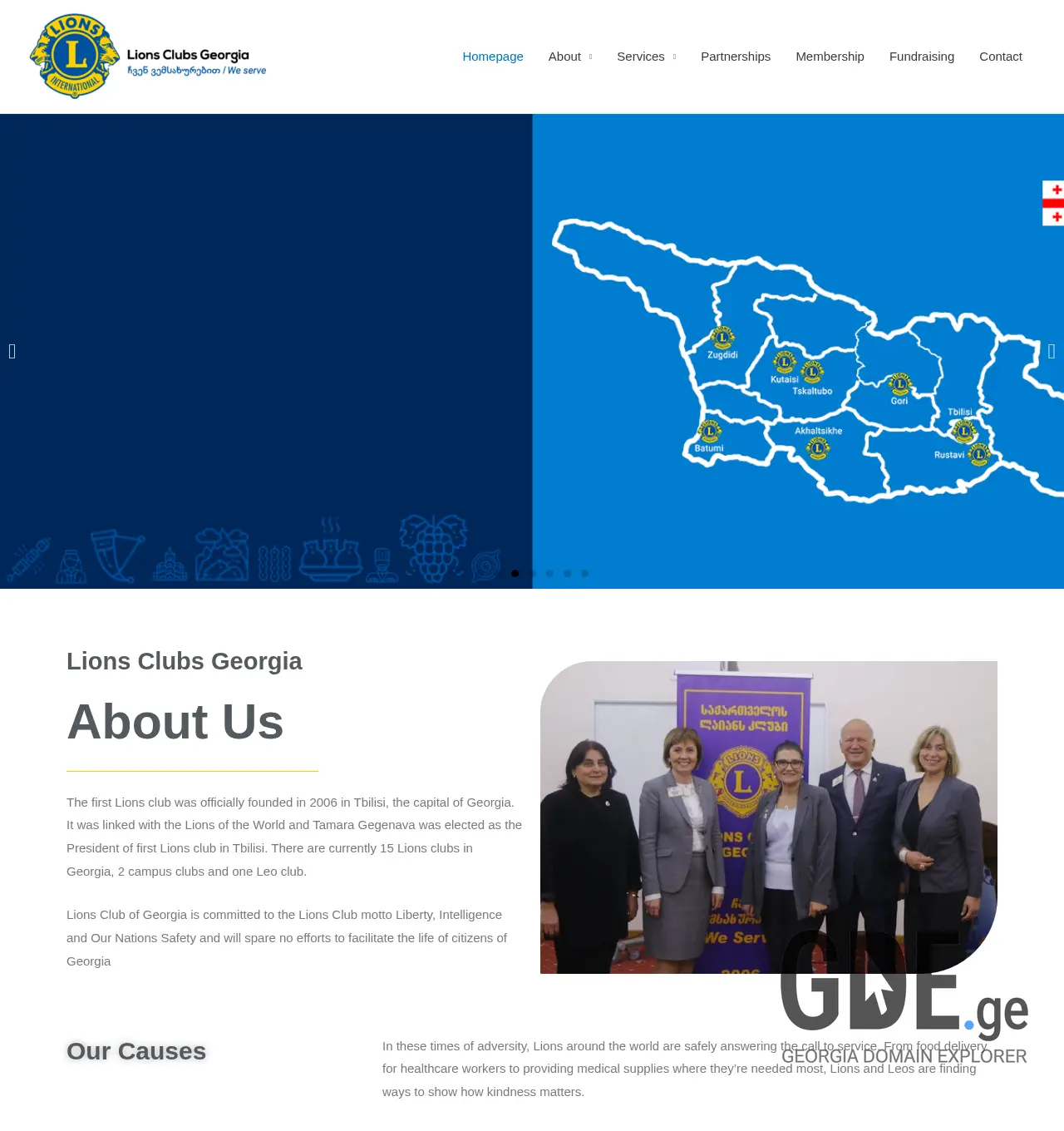 Screenshot of the site lionsgeorgia.ge at 2025-12-02