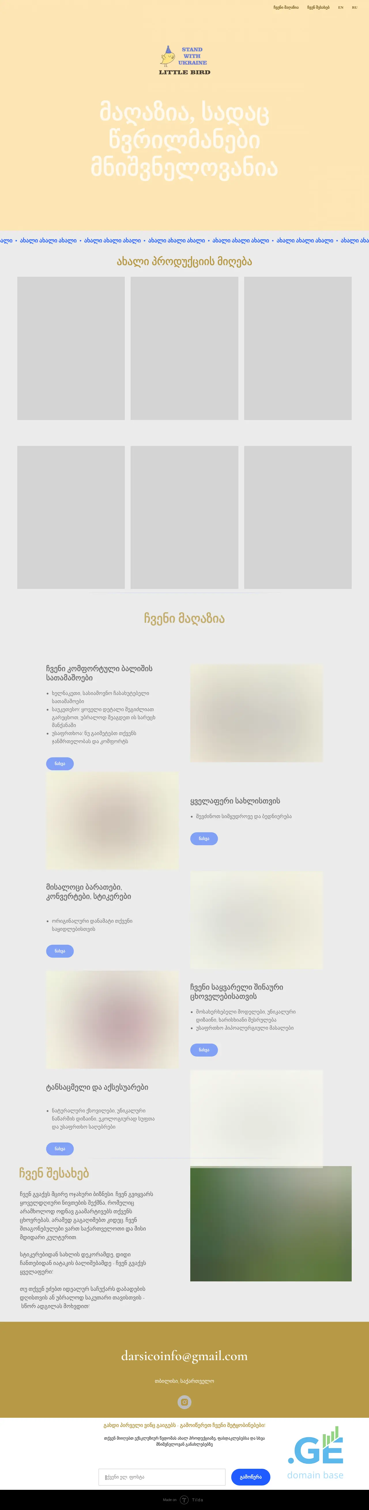 Screenshot of the site little-bird.ge