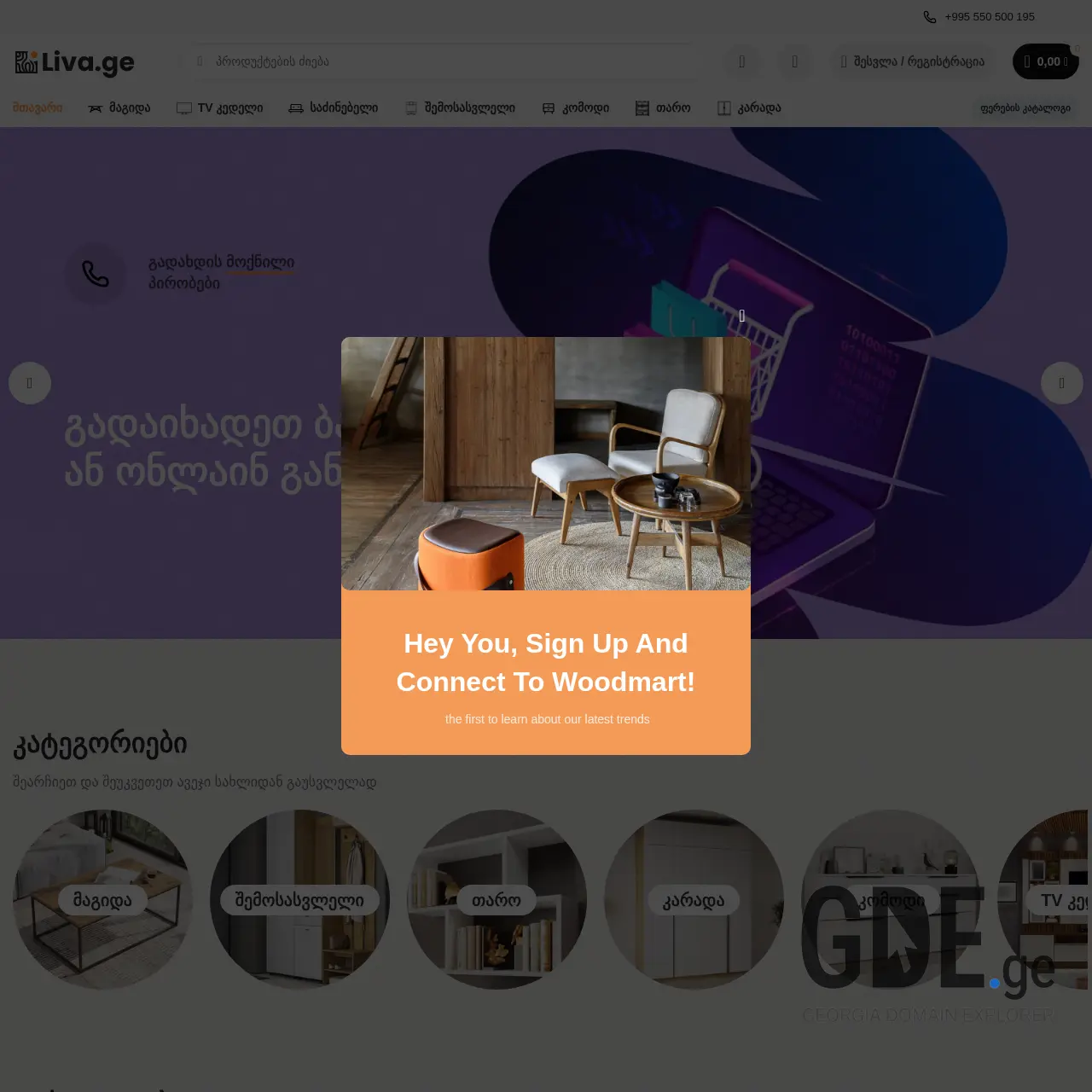 Screenshot of the site liva.ge at 2025-12-15