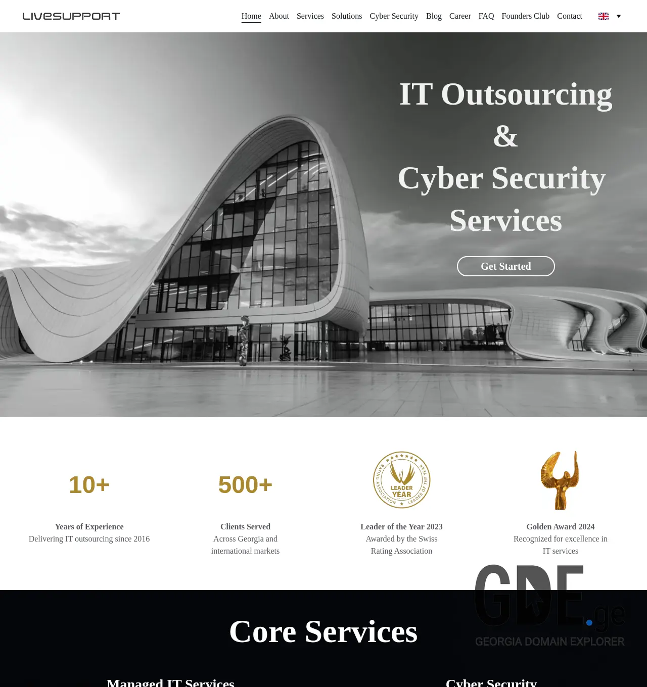 Screenshot of the site livesupport.ge at 2025-12-02