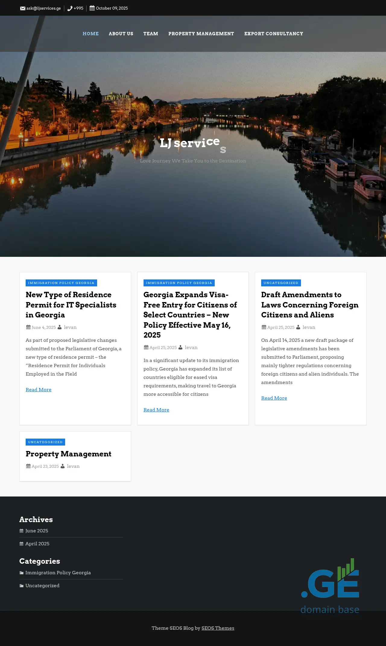 Screenshot of the site ljservices.ge