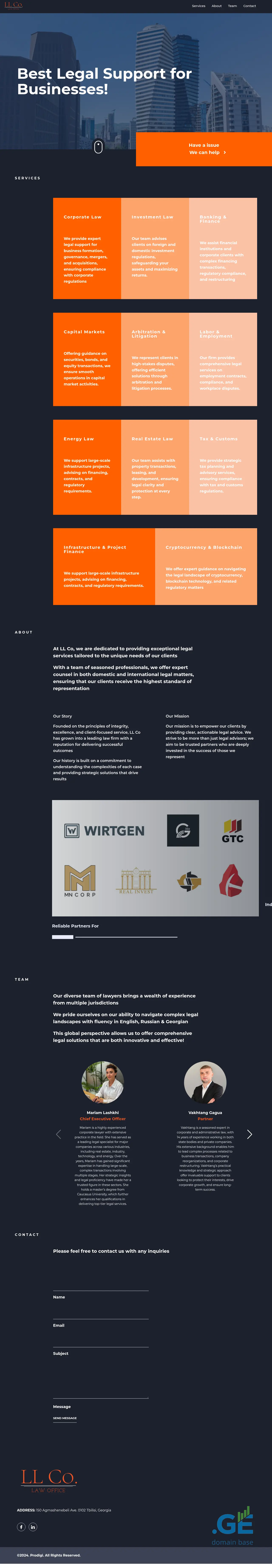 Screenshot of the site llco.ge