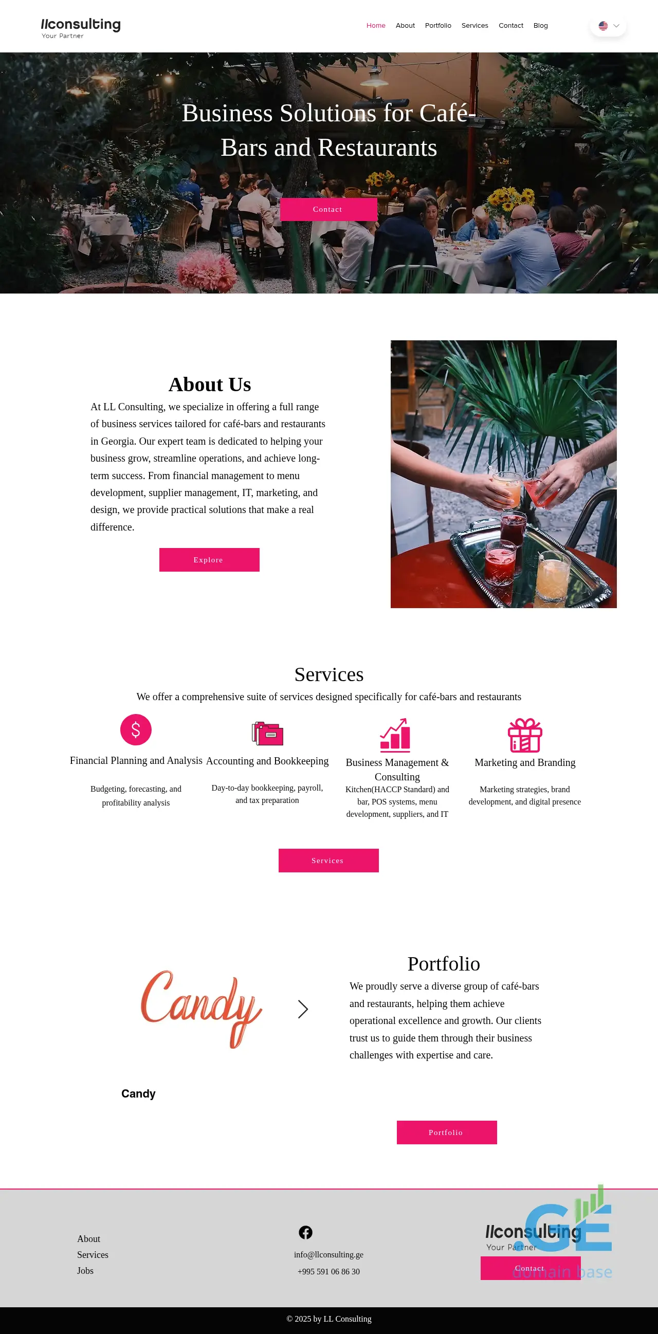 Screenshot of the site llconsulting.ge